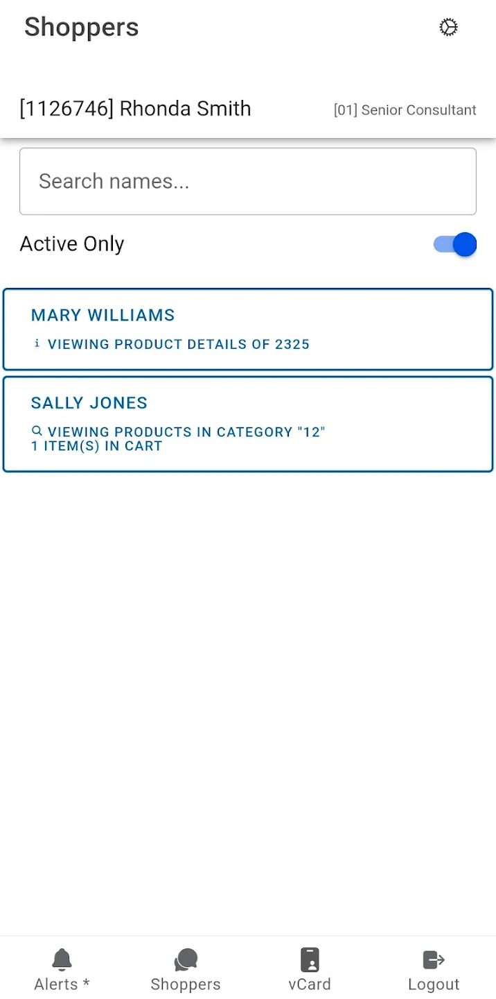 Integral Connections screenshot: main user dashboard